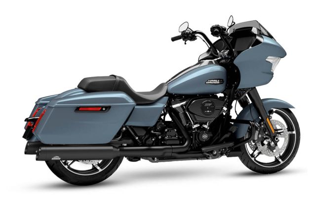 Touring 4.5" 2-2 Exhaust, Black & Slashcut End Cap, Black