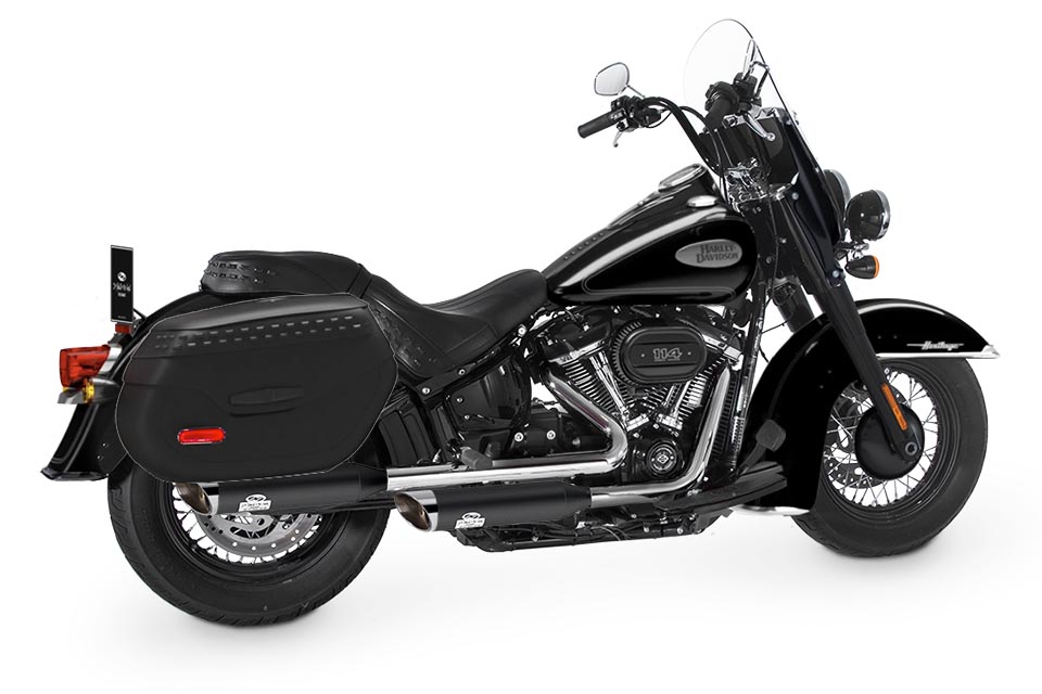 2022 Harley-Davidson Heritage Classic with the Dr. Jekill & Mr. Hyde Exhaust in Black with Slashcut end cap in black