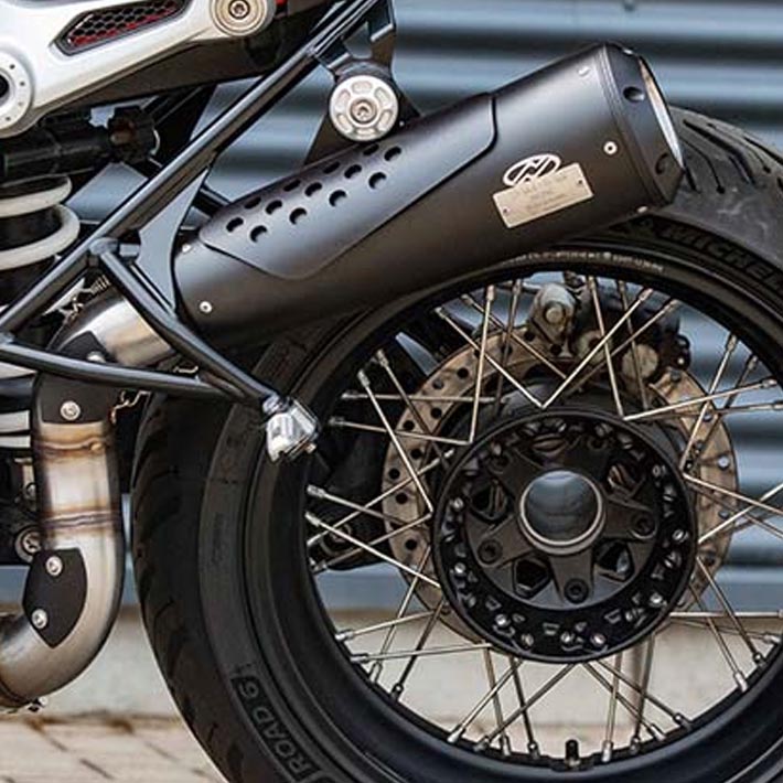 BMW R nineT with a Upper Urban Dr. Jekill & Mr. Hyde® Exhaust System shown on a R nineT model