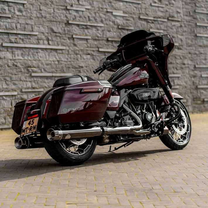 Harley-Davidson CVO 121 with a Dr. Jekill & Mr. Hyde® Exhaust in front of a brick wall